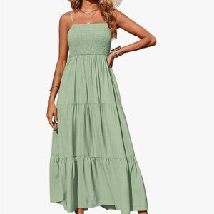 PrettyGarden Bean Green Maxi Dress